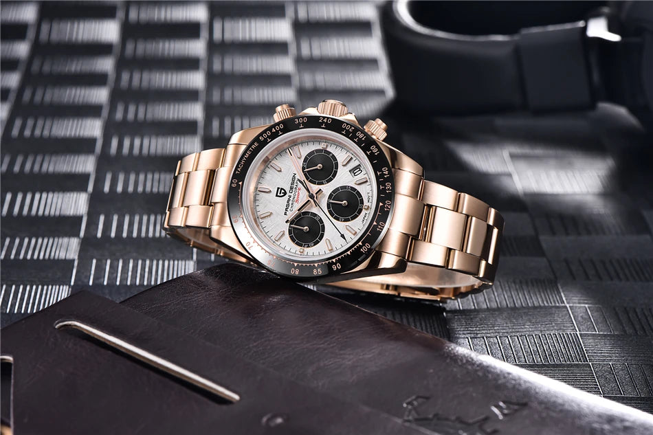 40mm New V2 PAGANI DESIGN Men's Quartz Watches Sapphire Retro Chronograph Stainless Steel Waterproof Watch Men Relogio Masculino