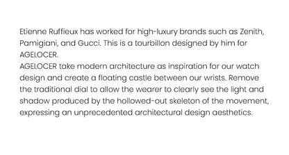 AGELOCER Original Tourbillon Watch Men's Business Formal Luxury Skeleton Manual Mechanical Watch Birthday Gift for Men
